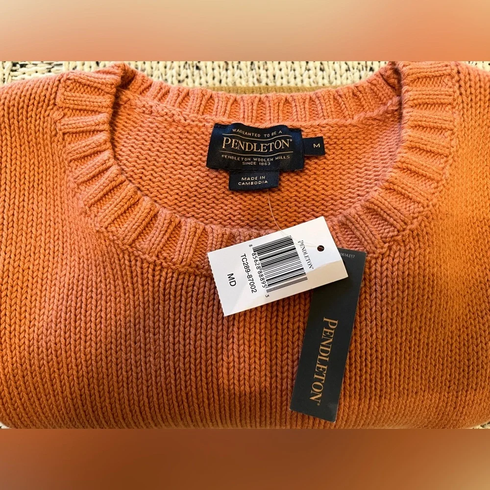Pendleton Women’s Relaxed-fit Stripe Pullover Sweater Pink Tan Size M NWT - Picture 8 of 8